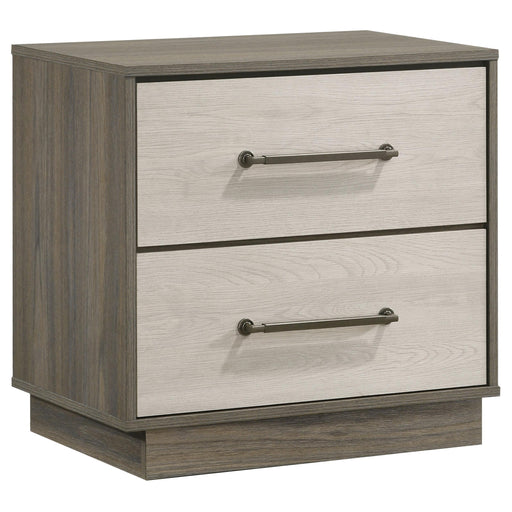  Coaster Furniture Fenwick 224982 2-Drawer Nightstand Bedside Table - Grey Oak IMAGE 1