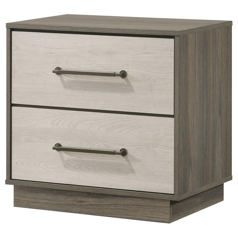  Coaster Furniture Fenwick 224982 2-Drawer Nightstand Bedside Table - Grey Oak IMAGE 4