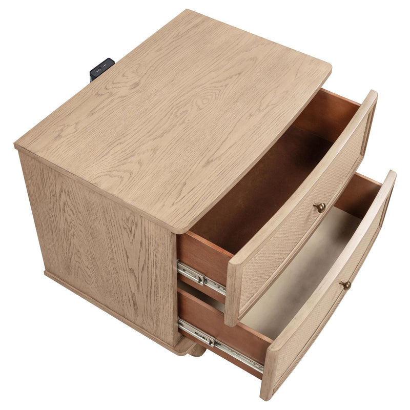  Coaster Furniture Kailani 225042 2-Drawer Nightstand Bedside Table - Beige Oak IMAGE 12