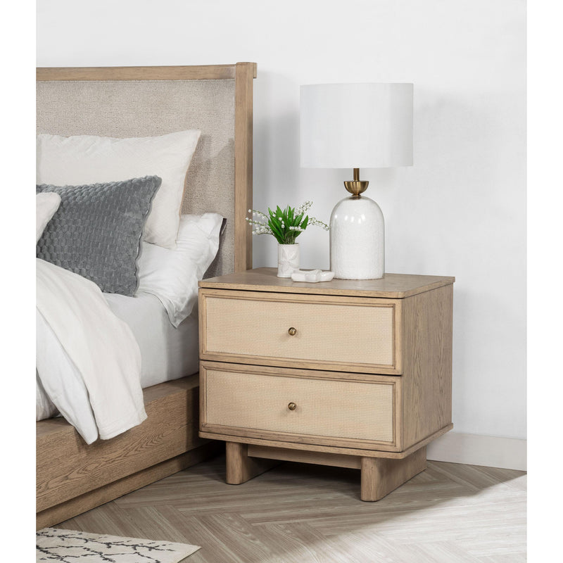  Coaster Furniture Kailani 225042 2-Drawer Nightstand Bedside Table - Beige Oak IMAGE 2