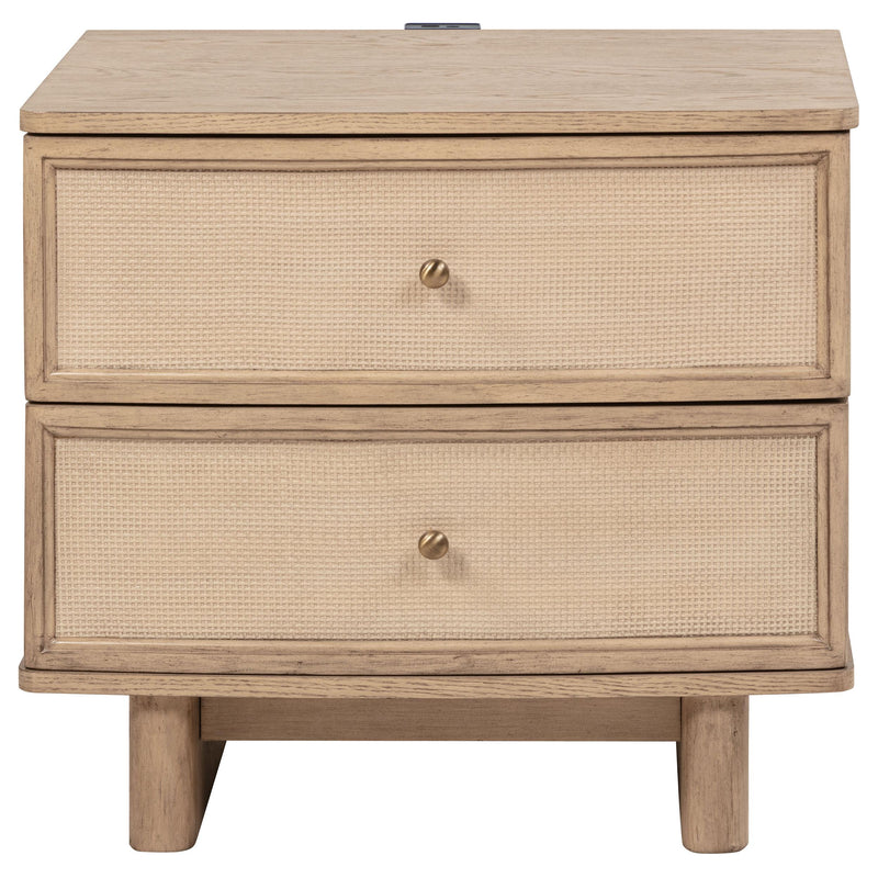  Coaster Furniture Kailani 225042 2-Drawer Nightstand Bedside Table - Beige Oak IMAGE 3