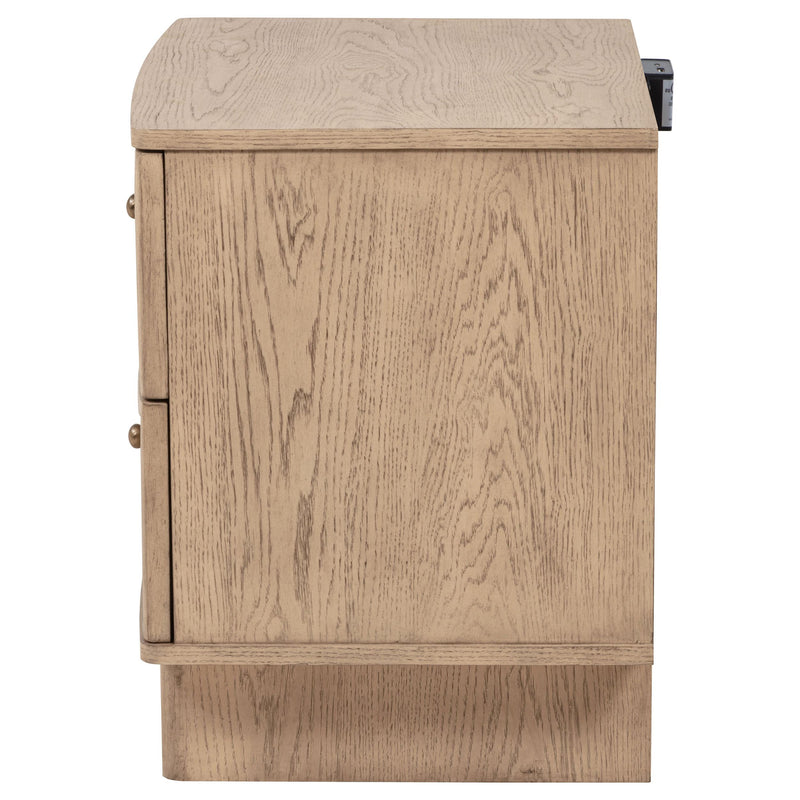  Coaster Furniture Kailani 225042 2-Drawer Nightstand Bedside Table - Beige Oak IMAGE 5