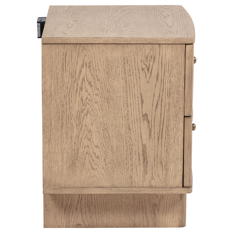  Coaster Furniture Kailani 225042 2-Drawer Nightstand Bedside Table - Beige Oak IMAGE 9