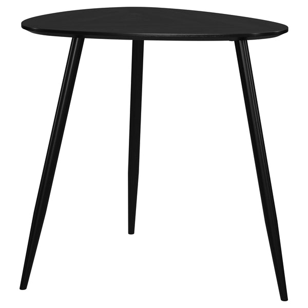 Coaster Furniture Odessa 707917 Triangular Solid Wood End Table - Black IMAGE 1