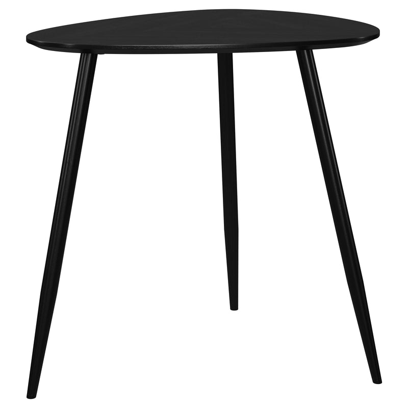 Coaster Furniture Odessa 707917 Triangular Solid Wood End Table - Black IMAGE 4