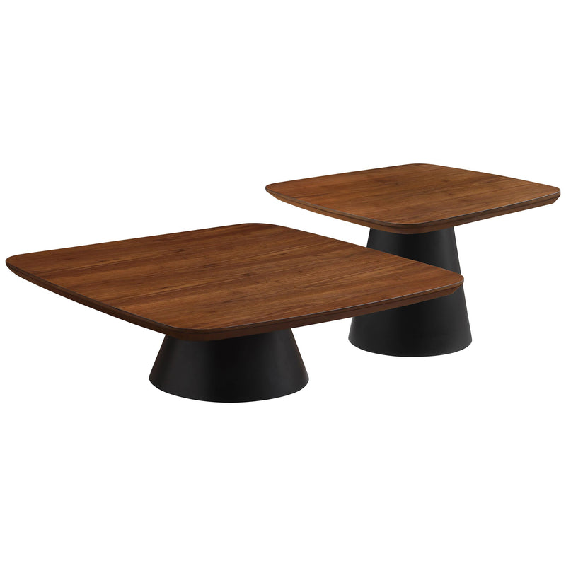 Coaster Furniture Eason 710010 2-piece Coffee Table Set - Walnut/Black IMAGE 1