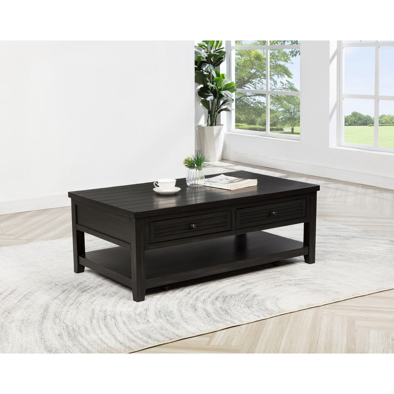  Coaster Furniture Concord 710578 2-Drawer Rectangular Coffee Table - Distressed Java IMAGE 2