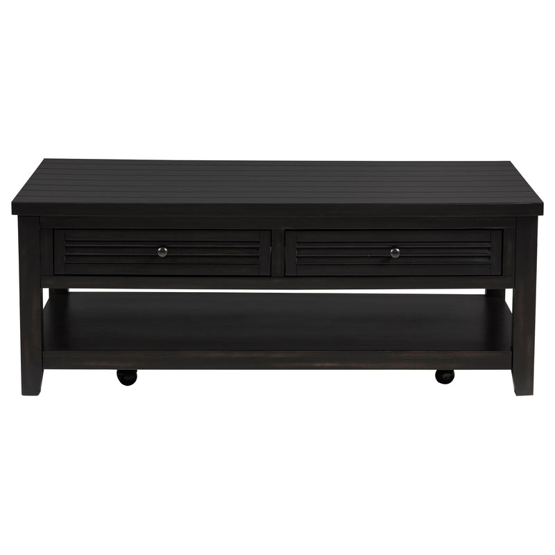  Coaster Furniture Concord 710578 2-Drawer Rectangular Coffee Table - Distressed Java IMAGE 4
