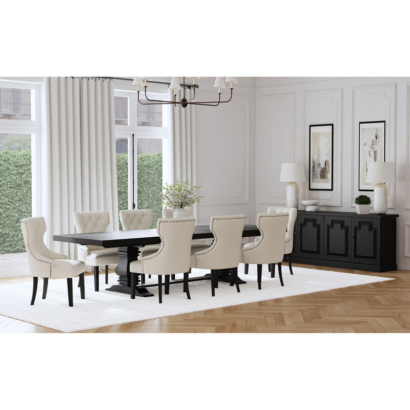  Coaster Furniture Baney 115572 Fabric Upholstered Dining Side Chair - Beige and Black IMAGE 11