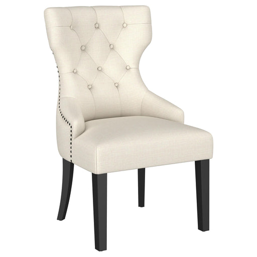  Coaster Furniture Baney 115572 Fabric Upholstered Dining Side Chair - Beige and Black IMAGE 1