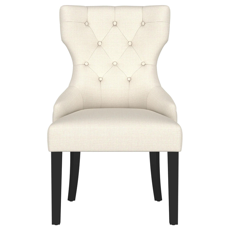  Coaster Furniture Baney 115572 Fabric Upholstered Dining Side Chair - Beige and Black IMAGE 3