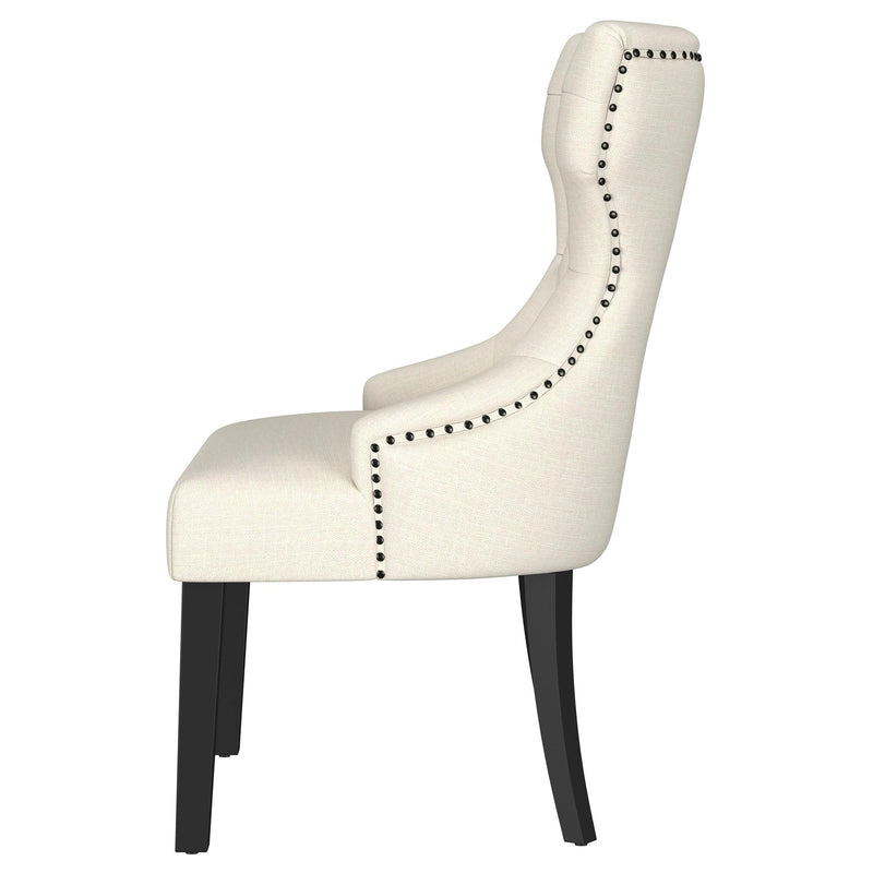  Coaster Furniture Baney 115572 Fabric Upholstered Dining Side Chair - Beige and Black IMAGE 5