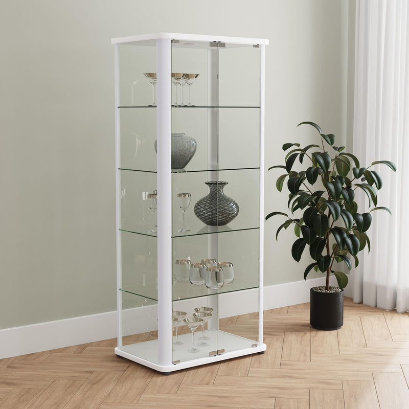 Coaster Furniture Aero 950399 5-shelf Display Curio Cabinet with LED Lighting - White IMAGE 2