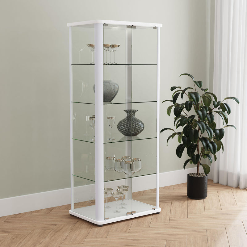 Coaster Furniture Aero 950399 5-shelf Display Curio Cabinet with LED Lighting - White IMAGE 3