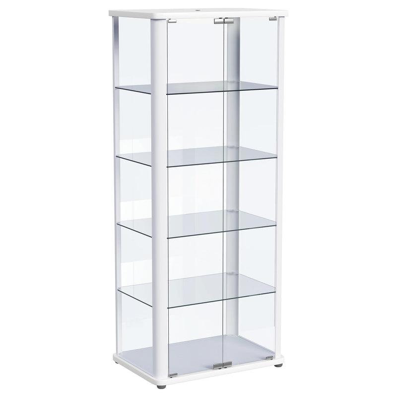 Coaster Furniture Aero 950399 5-shelf Display Curio Cabinet with LED Lighting - White IMAGE 4