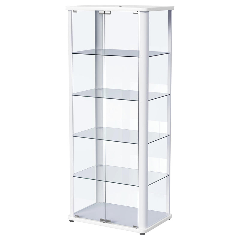 Coaster Furniture Aero 950399 5-shelf Display Curio Cabinet with LED Lighting - White IMAGE 7