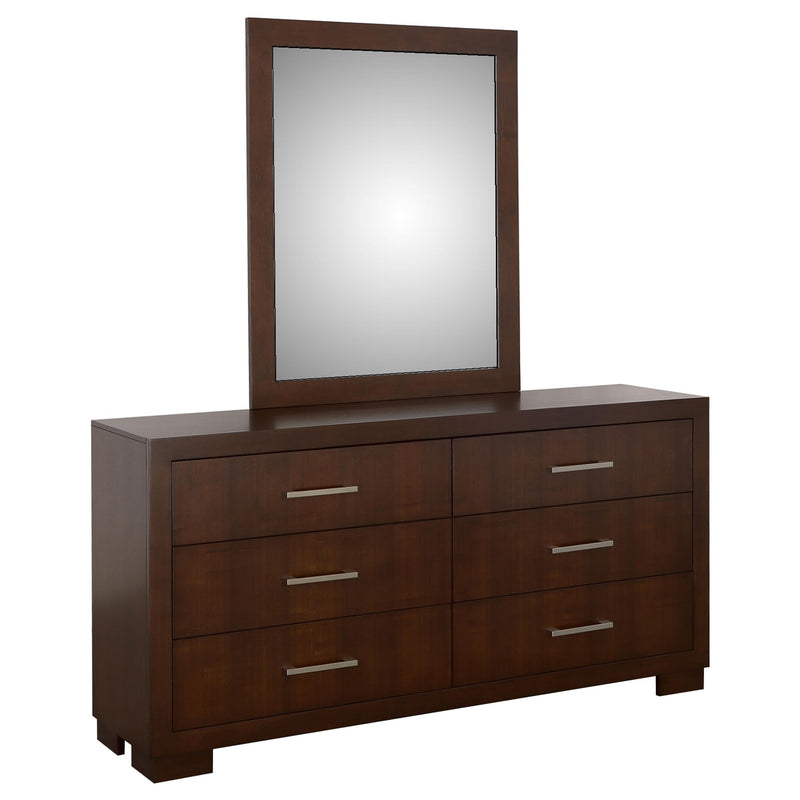 Coaster Furniture Jessica 200713M 6-drawer Dresser with Mirror - Cappuccino IMAGE 1