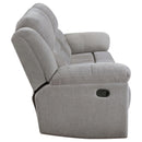  Coaster Furniture Gilson 602551 Chenille Upholstered Reclining Sofa - Grey IMAGE 7