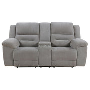  Coaster Furniture Gilson 602552 Chenille Upholstered Reclining Loveseat - Grey IMAGE 5