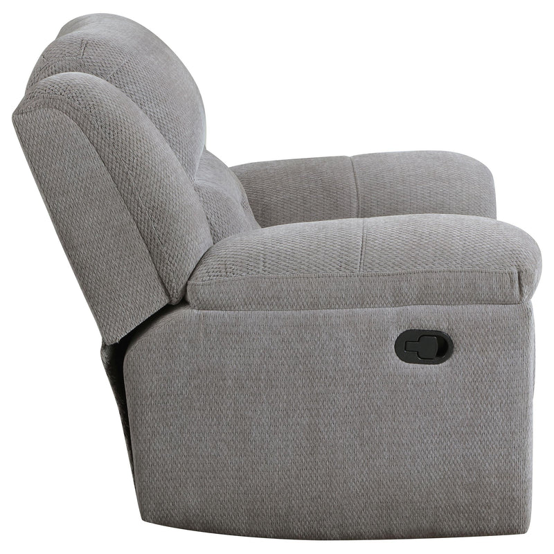  Coaster Furniture Gilson 602553 Chenille Upholstered Glider Recliner Chair - Grey IMAGE 7