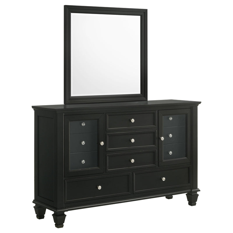 Coaster Furniture Sandy Beach 201323M 11-drawer Dresser with Mirror - Black IMAGE 1