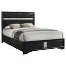 Coaster Furniture Miranda 206360KW 54-inch Upholstered California King Panel Bed - Black IMAGE 3