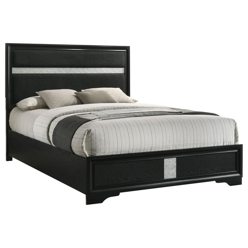  Coaster Furniture Miranda 206360Q 54-inch Upholstered Queen Panel Bed - Black IMAGE 3