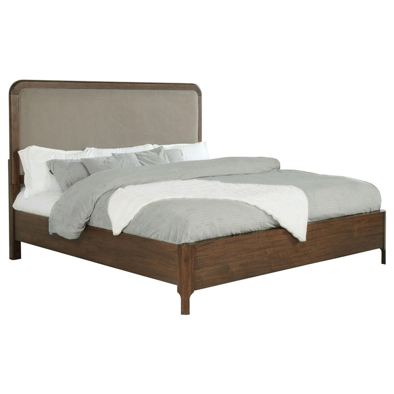  Coaster Furniture Maderia 223321KE 57-inch Upholstered Eastern King Panel Bed - Walnut IMAGE 3