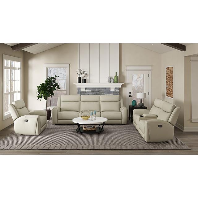 Furniture of America Jacobus CM9986BG-LV-M Manual Recliner Loveseat w/ Console IMAGE 2