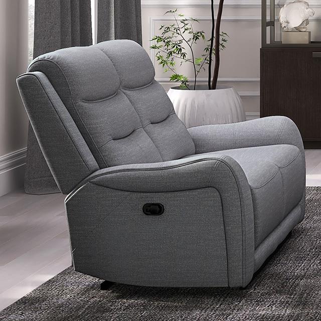 Furniture of America Matthias CM9987GY-LV-M Manual Recliner Loveseat w/ Console IMAGE 1