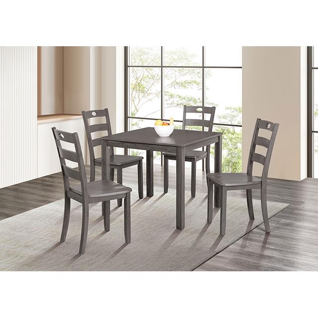 Furniture of America Lubbock FM3419GY-T-5PK 6 pc Dining Table Set IMAGE 2