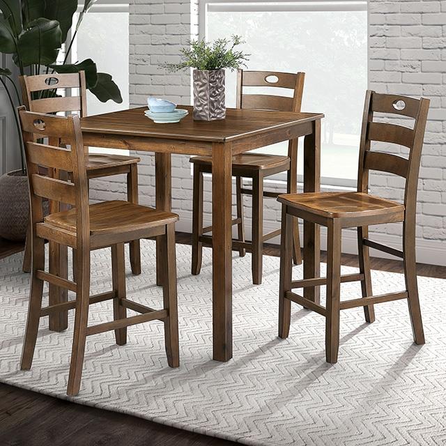 Furniture of America Lubbock FM3419WN-PT-5PK 6 pc Counter Height Table Set IMAGE 1