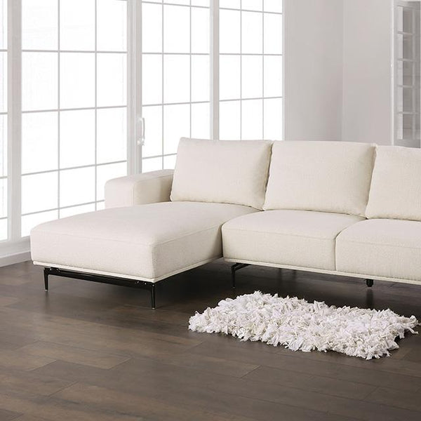 Furniture of America Baerum FM63006WH-SECT-L Sectional, Left Chaise IMAGE 1