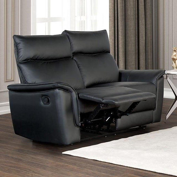 Furniture of America Bienne FM69002BK-LV-M Loveseat Manual Recliner IMAGE 1