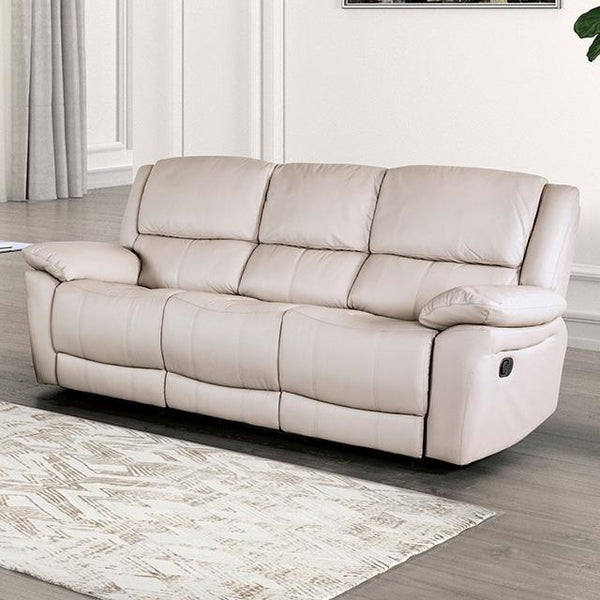 Furniture of America Glarus FM69003WH-SF-M Sofa Manual Recliner IMAGE 1