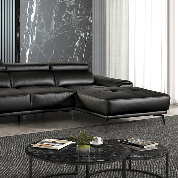 Furniture of America Vadso FM69005BK-SECT-R Sectional, Right Chaise IMAGE 1