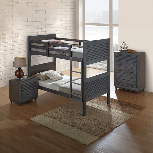 Furniture of America Witham FM-BK108DB-F Twin/Full Bunk Bed IMAGE 2