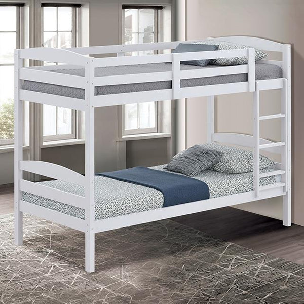 Furniture of America Finsbury FM-BK110WH-T Twin Twin Bunk Bed IMAGE 1