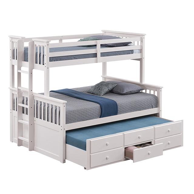 Furniture of America University FM-BK458F-WH Twin/Full Bunk Bed IMAGE 3