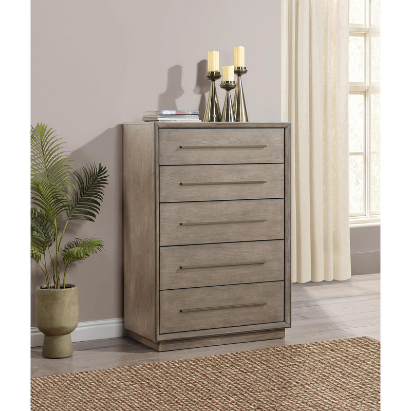  Coaster Furniture Durango 223275 5-Drawer Bedroom Chest - Taupe Oak IMAGE 10