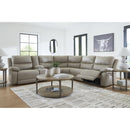 Signature Design by Ashley Narwhal Place PC99201S36 6 pc Reclining Sectional with Storage Console IMAGE 5