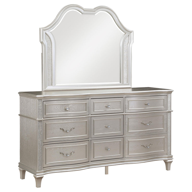  Coaster Furniture Evangeline 223393M 9-Drawer Dresser with Mirror - Silver Oak IMAGE 1
