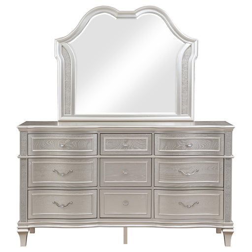  Coaster Furniture Evangeline 223393M 9-Drawer Dresser with Mirror - Silver Oak IMAGE 2