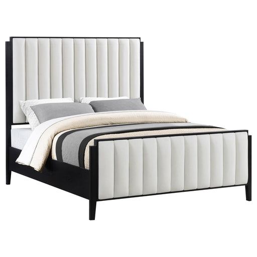  Coaster Furniture Brookmead 224710Q 60-inch Upholstered Queen Bed - Black IMAGE 2