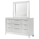  Coaster Furniture Marmore 224963M 9-Drawer Dresser and LED Mirror - White IMAGE 3