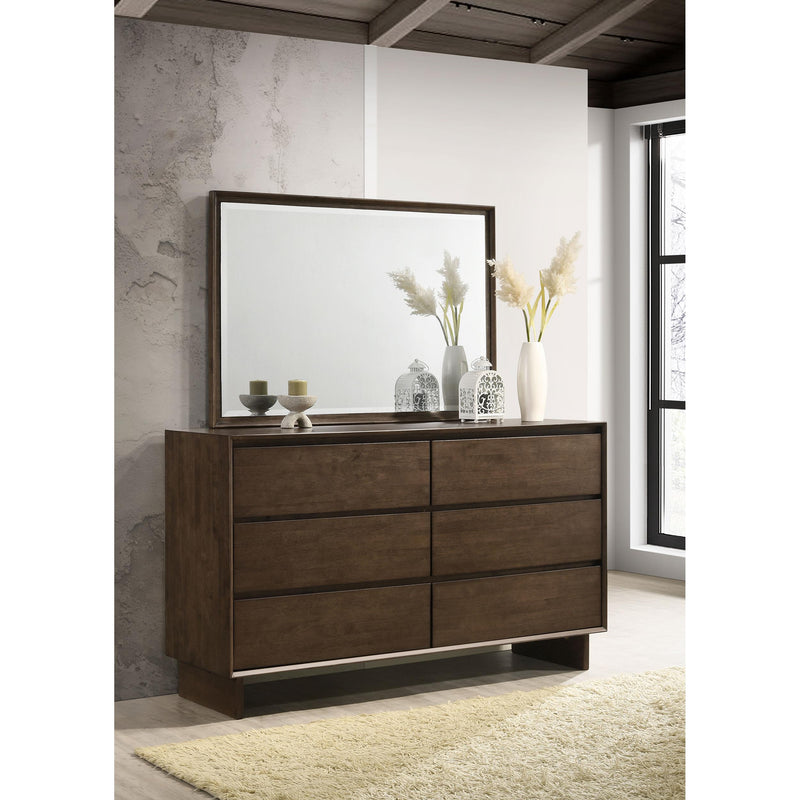  Coaster Furniture Glenwood 225013M 6-Drawer Dresser and Mirror - Warm Brown IMAGE 9