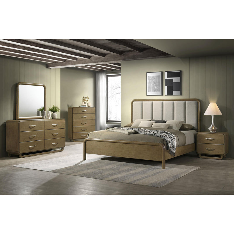 Coaster Furniture Amsbury 224271KE 59-inch Upholstered Eastern King Bed - Nutmeg IMAGE 5