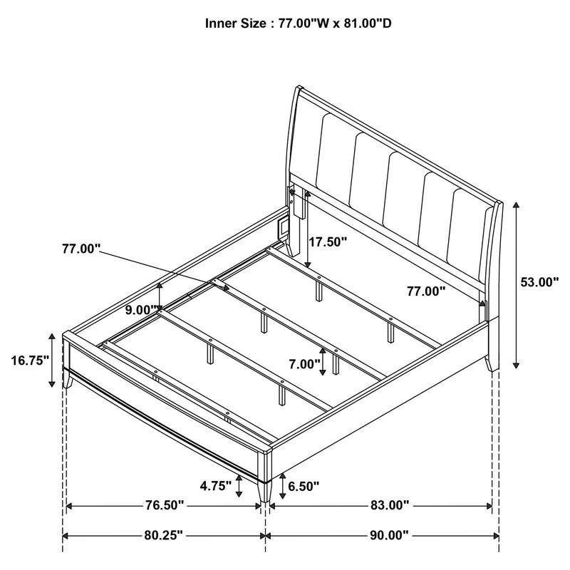  Coaster Furniture Granada 224921KE Upholstered Eastern King Panel Bed - Natural Pine IMAGE 6