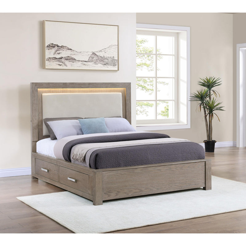 Coaster Furniture Kenora 224850KW 56-inch California King LED Storage Bed - Barley Brown IMAGE 8