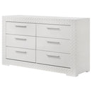  Coaster Furniture Ives 224943 6-Drawer Dresser Cabinet - White High Gloss IMAGE 3